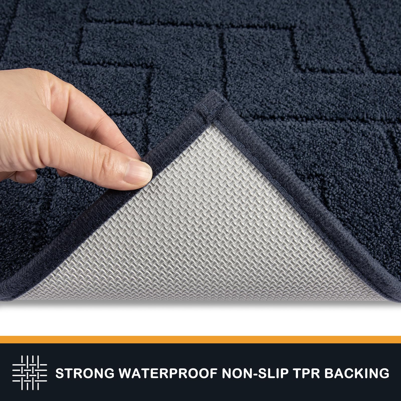 PURRUGS non-slip back keeps mat secure on entryways