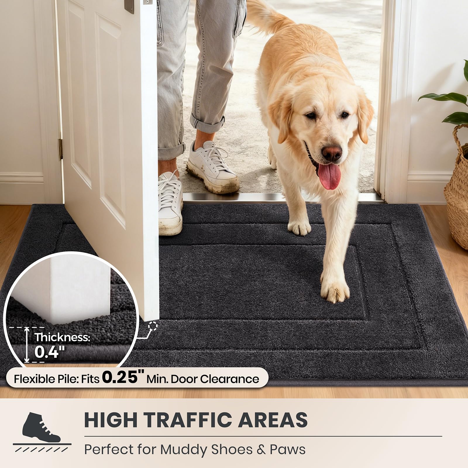 PURRUGS Non-slip backing keeps the mat in place for safety.