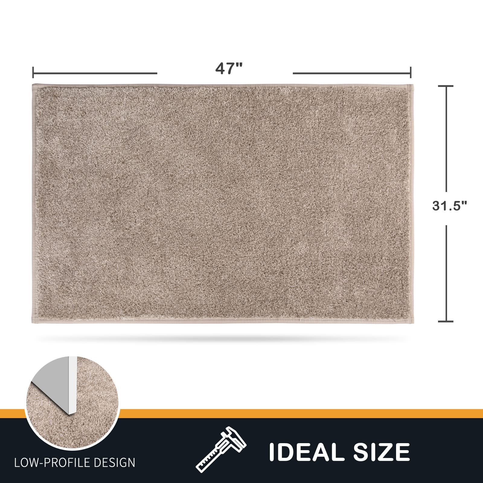 PURRUGS taupe door mat resists stains for busy homes.