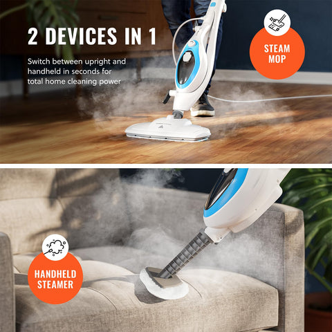 PurSteam detachable handheld steam cleaner for clothes and upholstery.