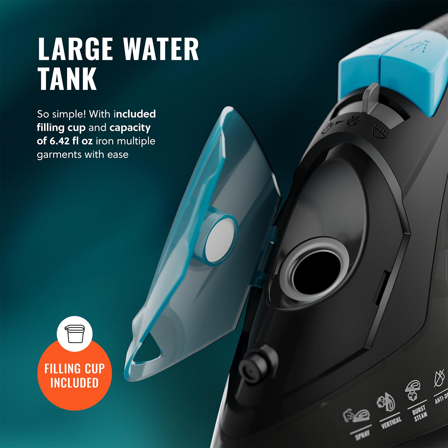 Self-clean and anti-calc features keep PurSteam iron performing.