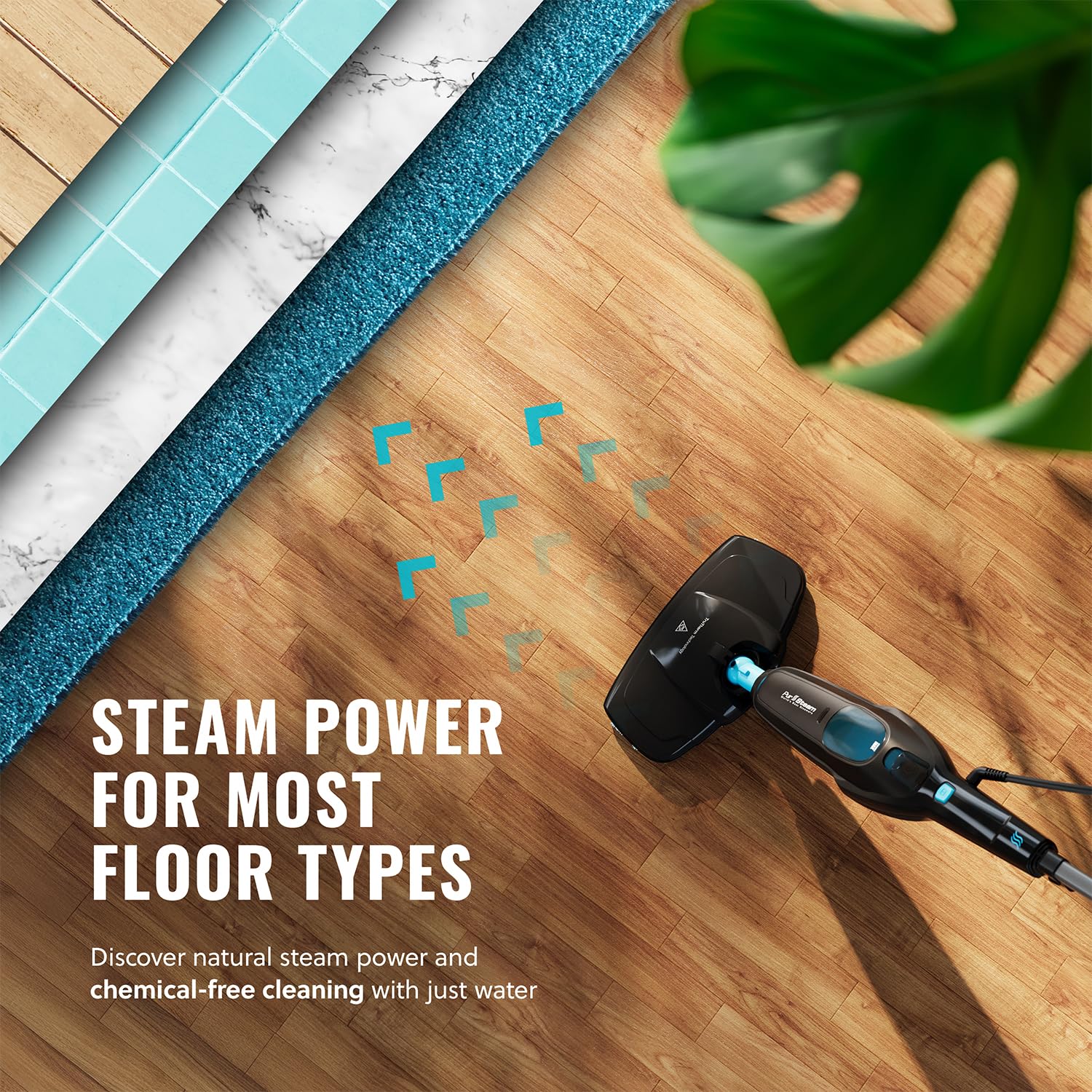 PurSteam heats in 30 seconds for quick cleaning