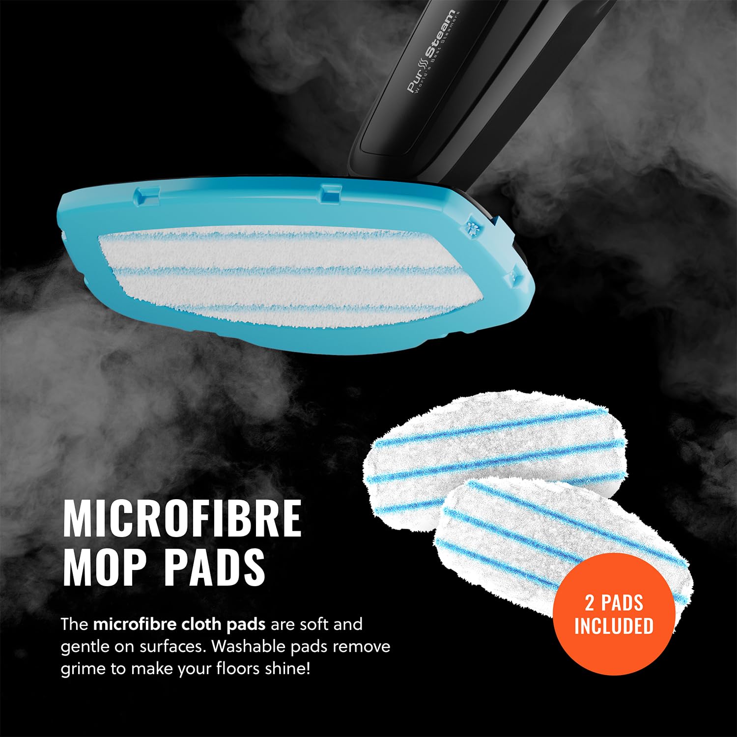 PurSteam reusable pads supporting ongoing cleaning sessions