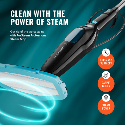 PurSteam Professional Steam Mop on laminate floor with fresh shine