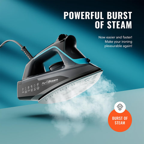 Pursteam SteamBurst+ adjustable steam lets you tailor heat to fabrics