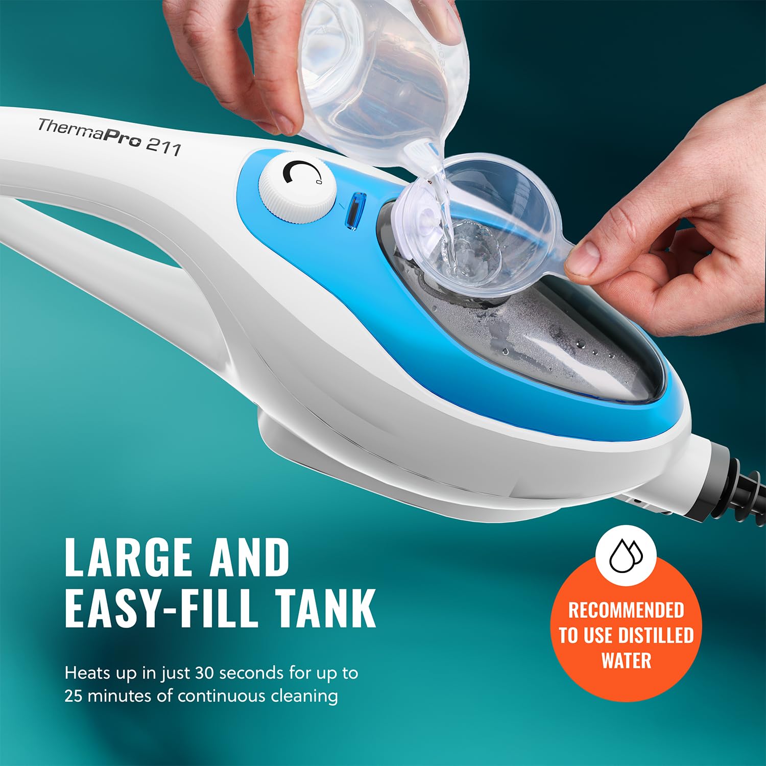 PurSteam steamer jet and squeegee for precision cleaning.