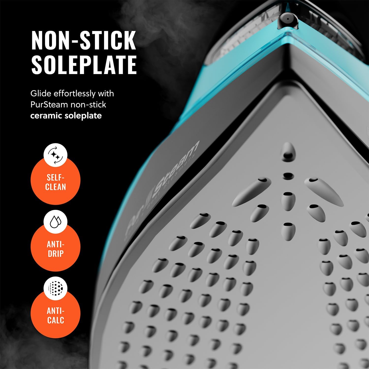 PurSteam SteamTech Elite continuous steam for long ironing sessions.