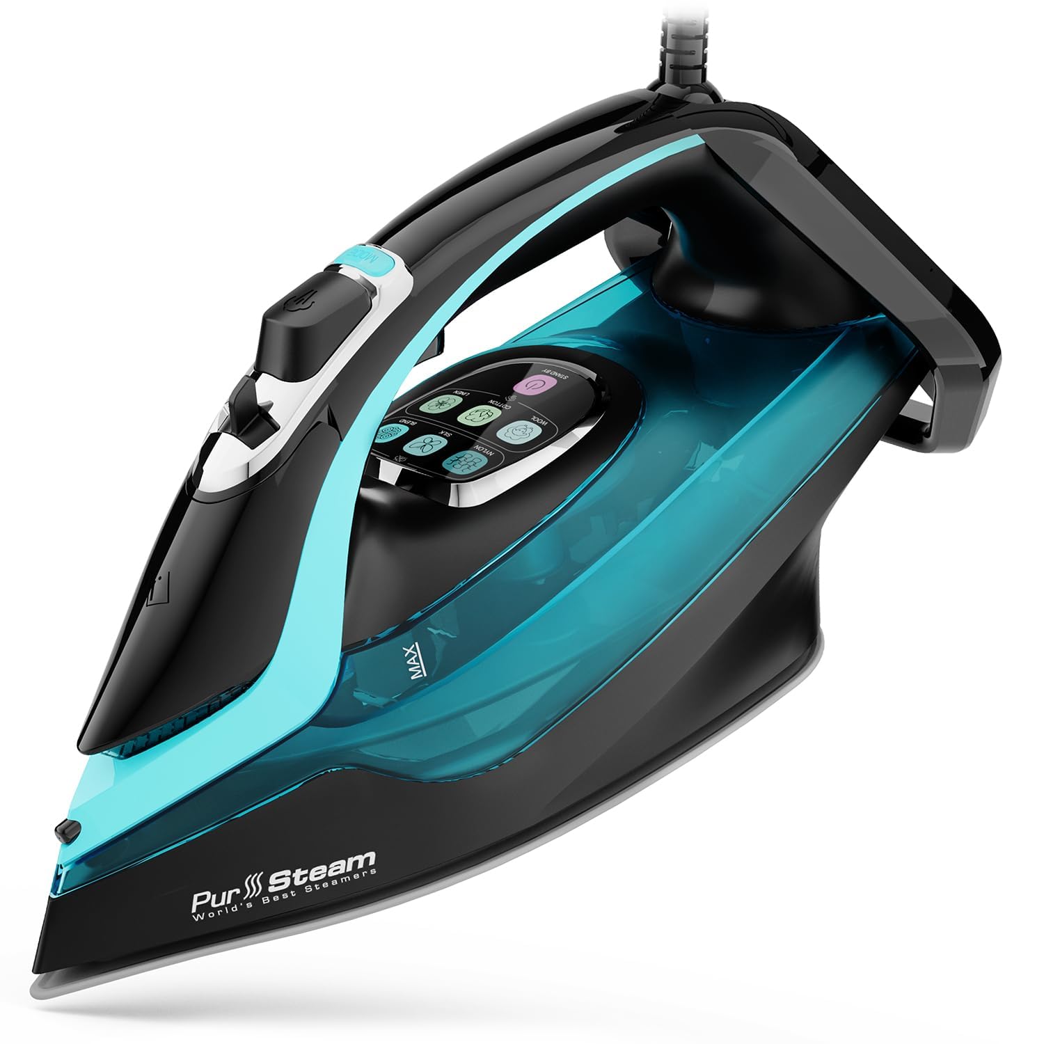 PurSteam SteamTech Elite digital display helps you set the perfect temperature for fabrics.