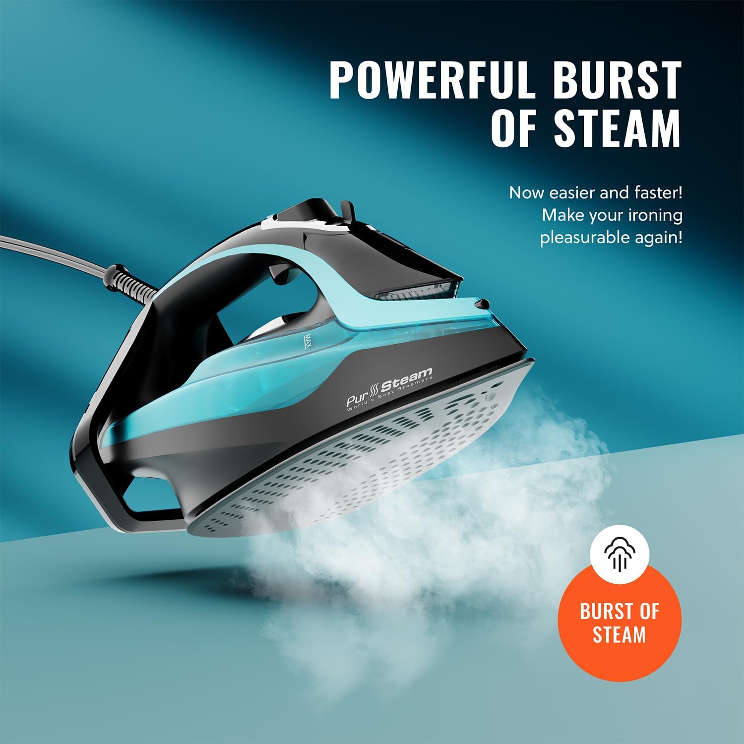 PurSteam SteamTech Elite anti-drip keeps ironing clean and mess-free.