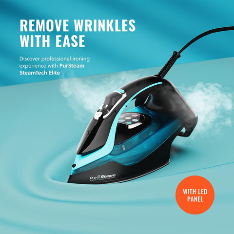 PurSteam SteamTech Elite steam burst delivers quick creases removal on heavy fabrics.