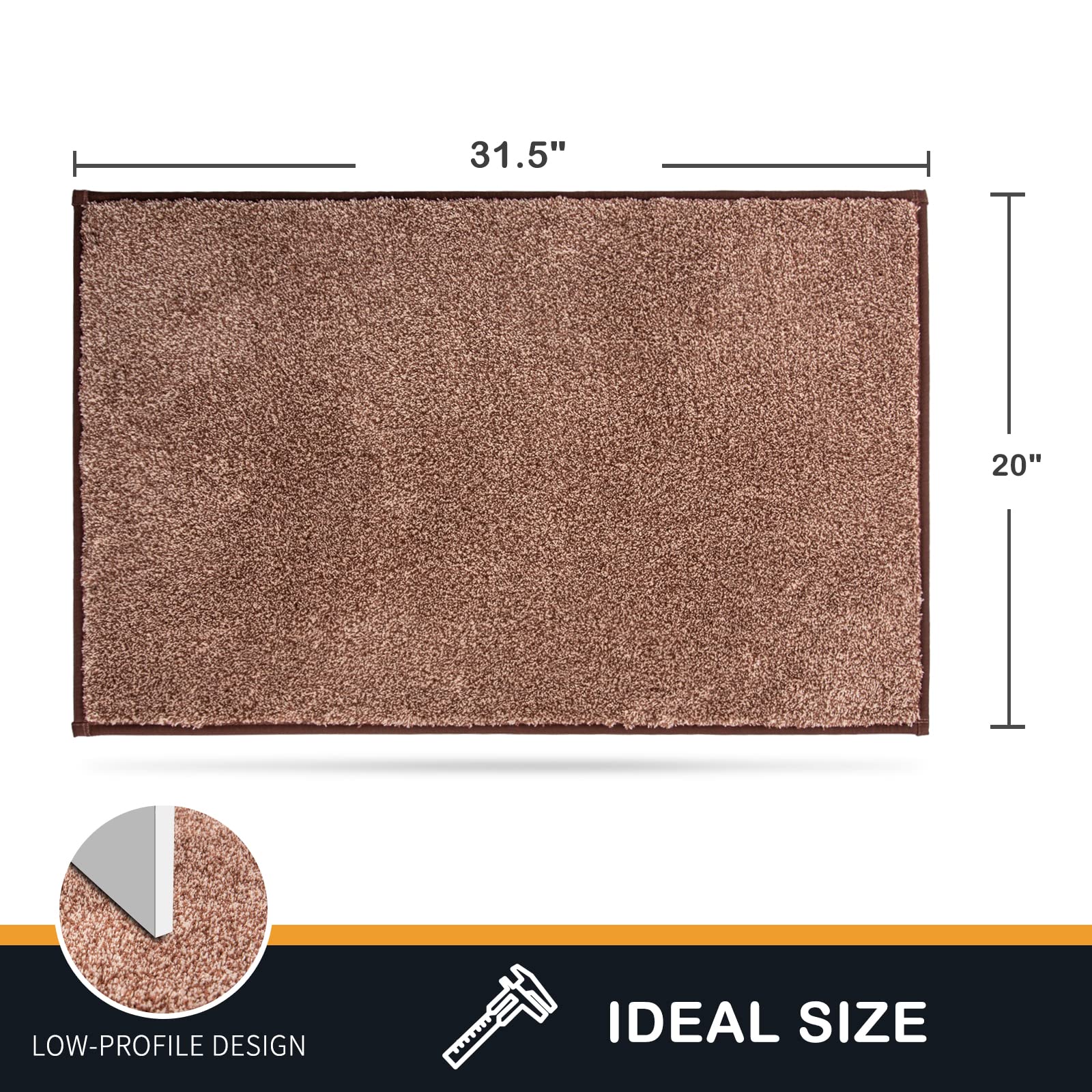 PURRUGS 0.4 inch thick door mat balances brushing action and door clearance
