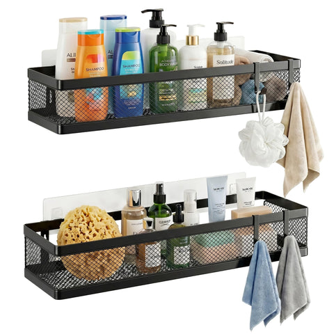 PUSDON 16.5-inch slim mesh shower caddy extends storage on a wall