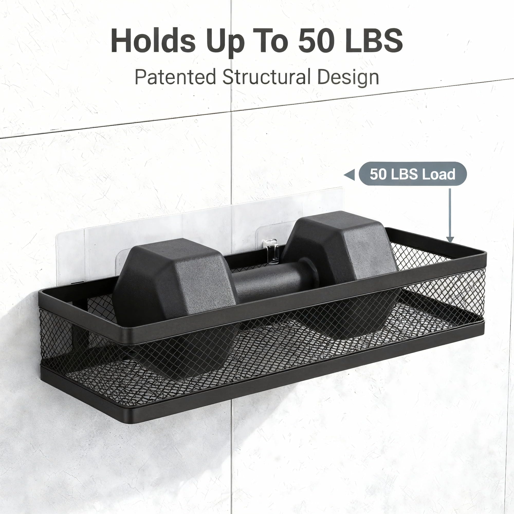 PUSDON demonstrates 50-pound load capacity on a sturdy rack