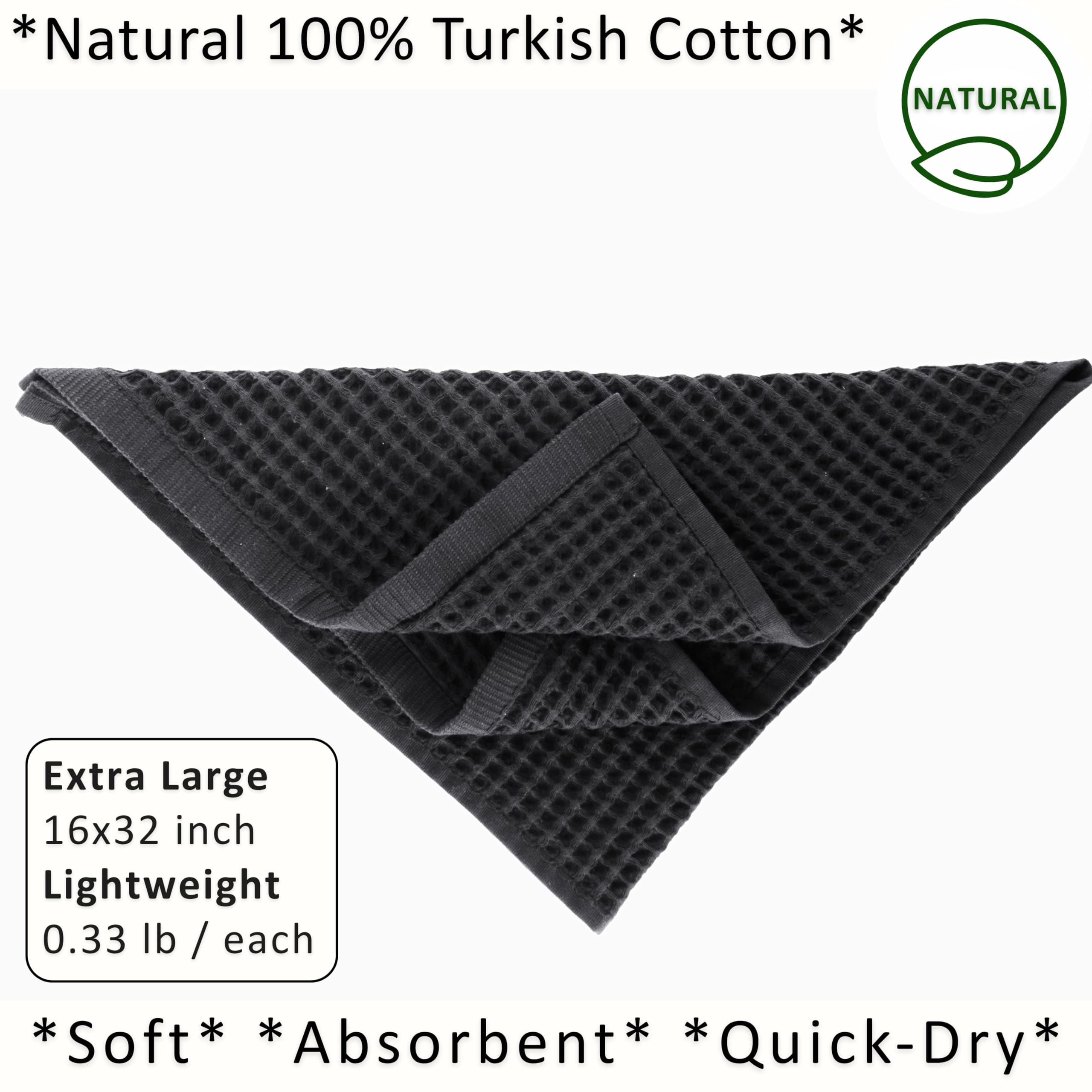 Puskul hand towel with luxe waffle weave offers quick-dry and soft touch.