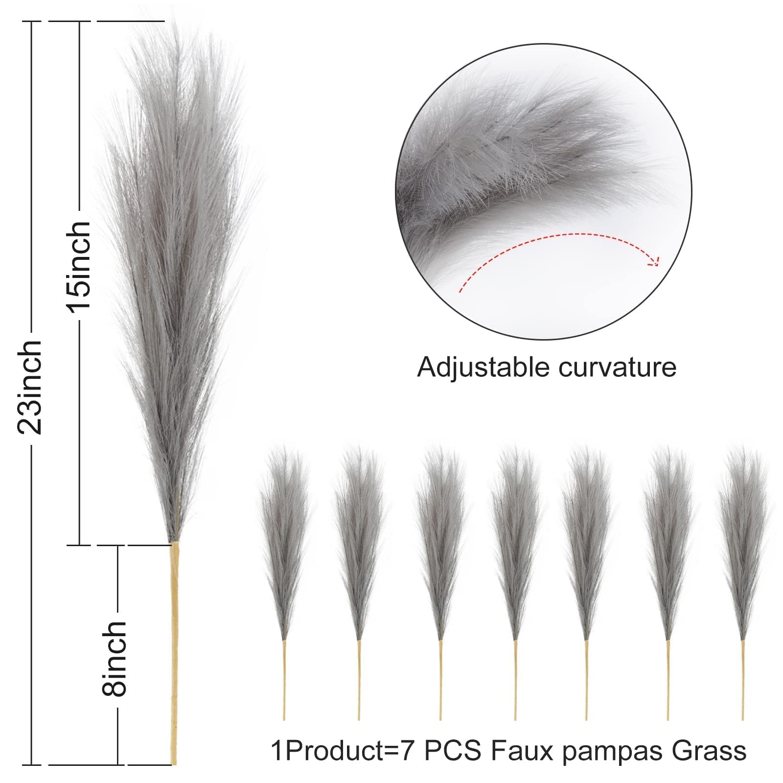 Pusuny gray pampas stems suit minimalist interior design.