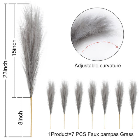 Pusuny gray pampas stems suit minimalist interior design.