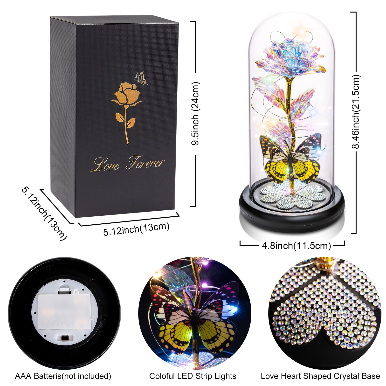 Pusuny butterfly crystal decor adds romantic charm to gift