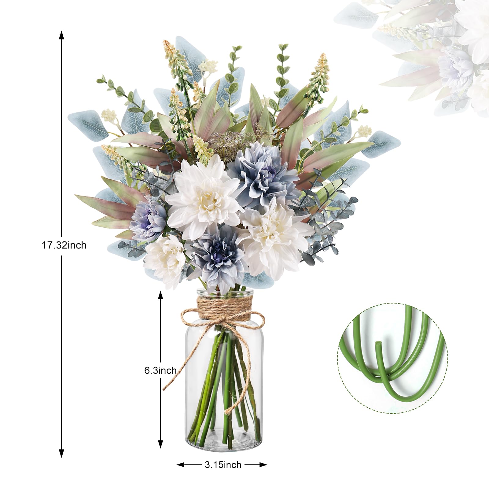 Pusuny glass vase with boho hemp rope enhances rustic home decor.