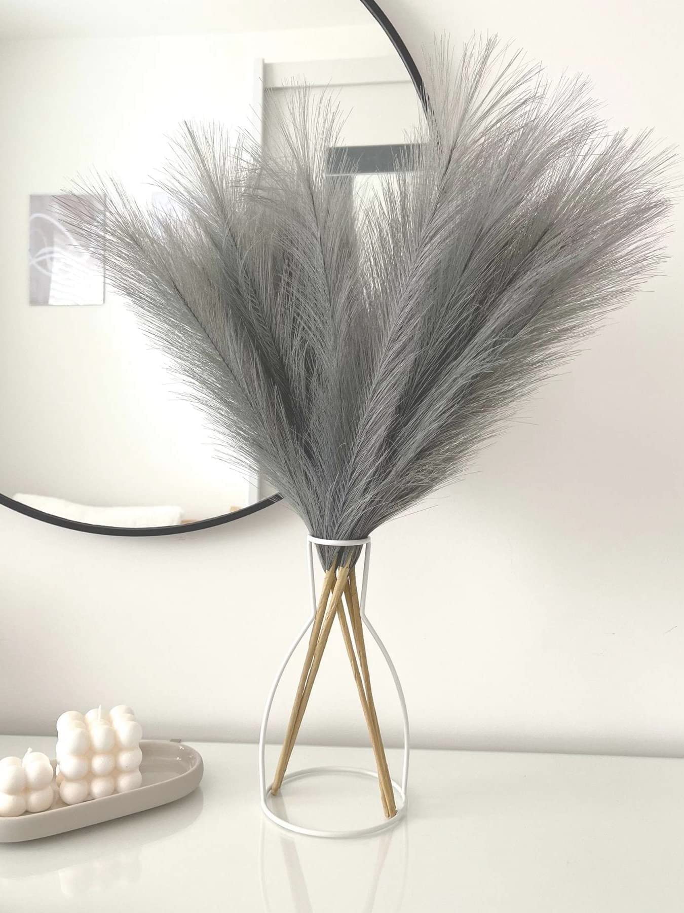 Pusuny gray pampas grass vase filler ideal for modern decor.