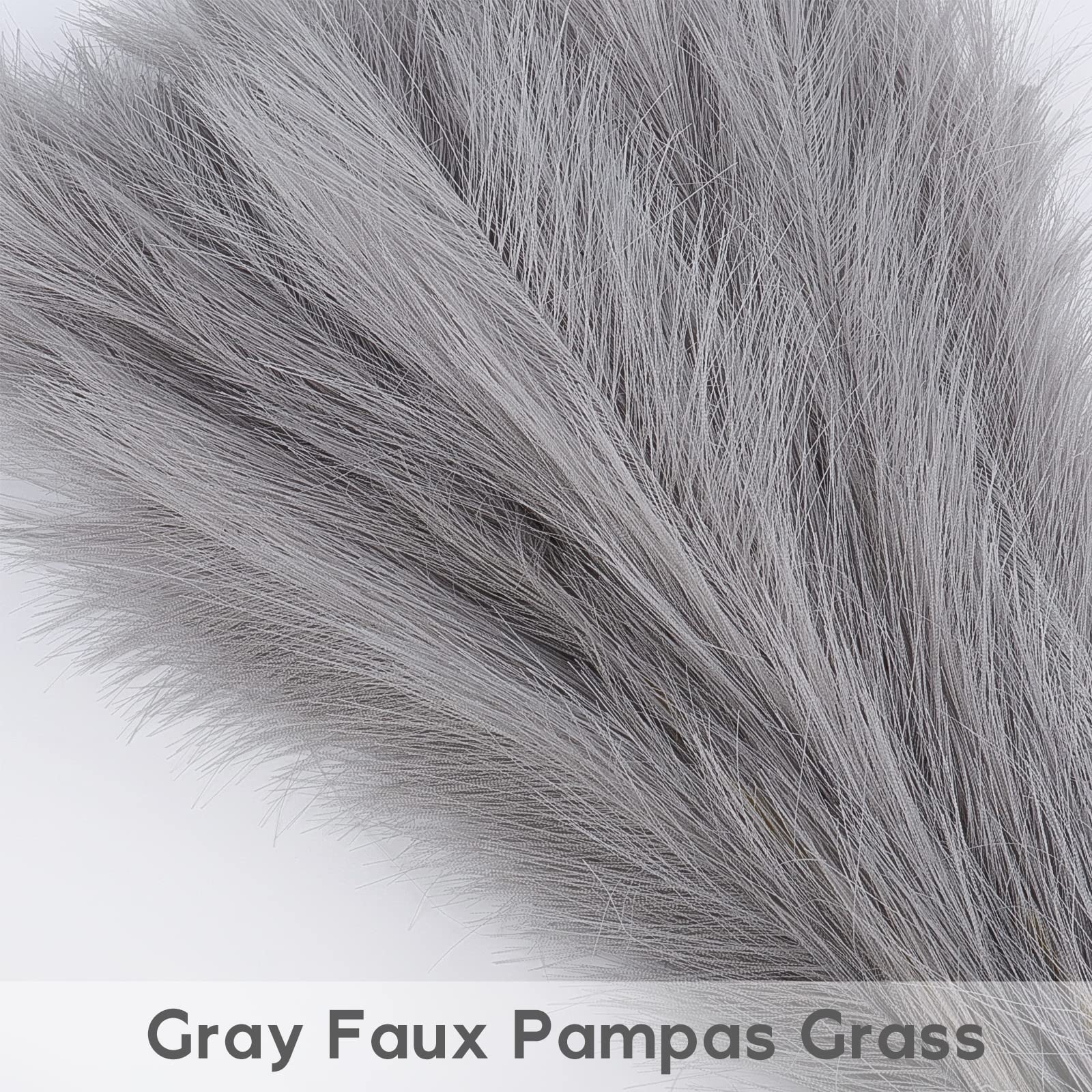 Pusuny gray pampas grass decor brightens tables and shelves.