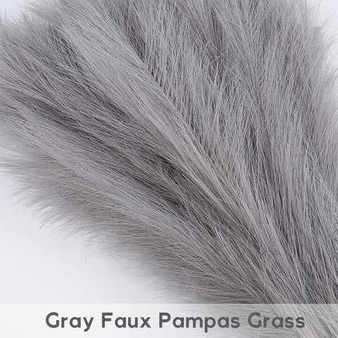 Pusuny gray pampas grass decor brightens tables and shelves.
