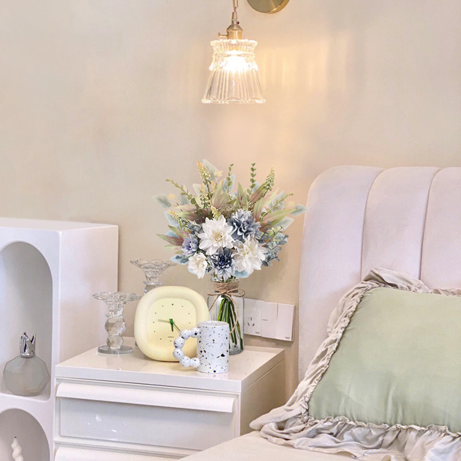 Pusuny ready-to-arrange faux flowers brighten kitchens and entryways.