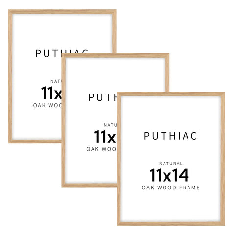Puthiac 11x14 solid oak frame with plexi front for safe wall display