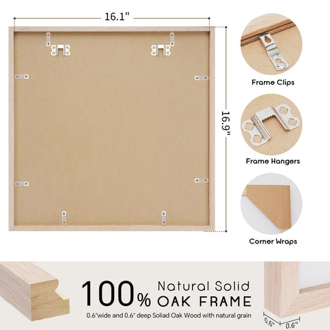 Puthiac 16x16 frame without mat reveals full poster or art.