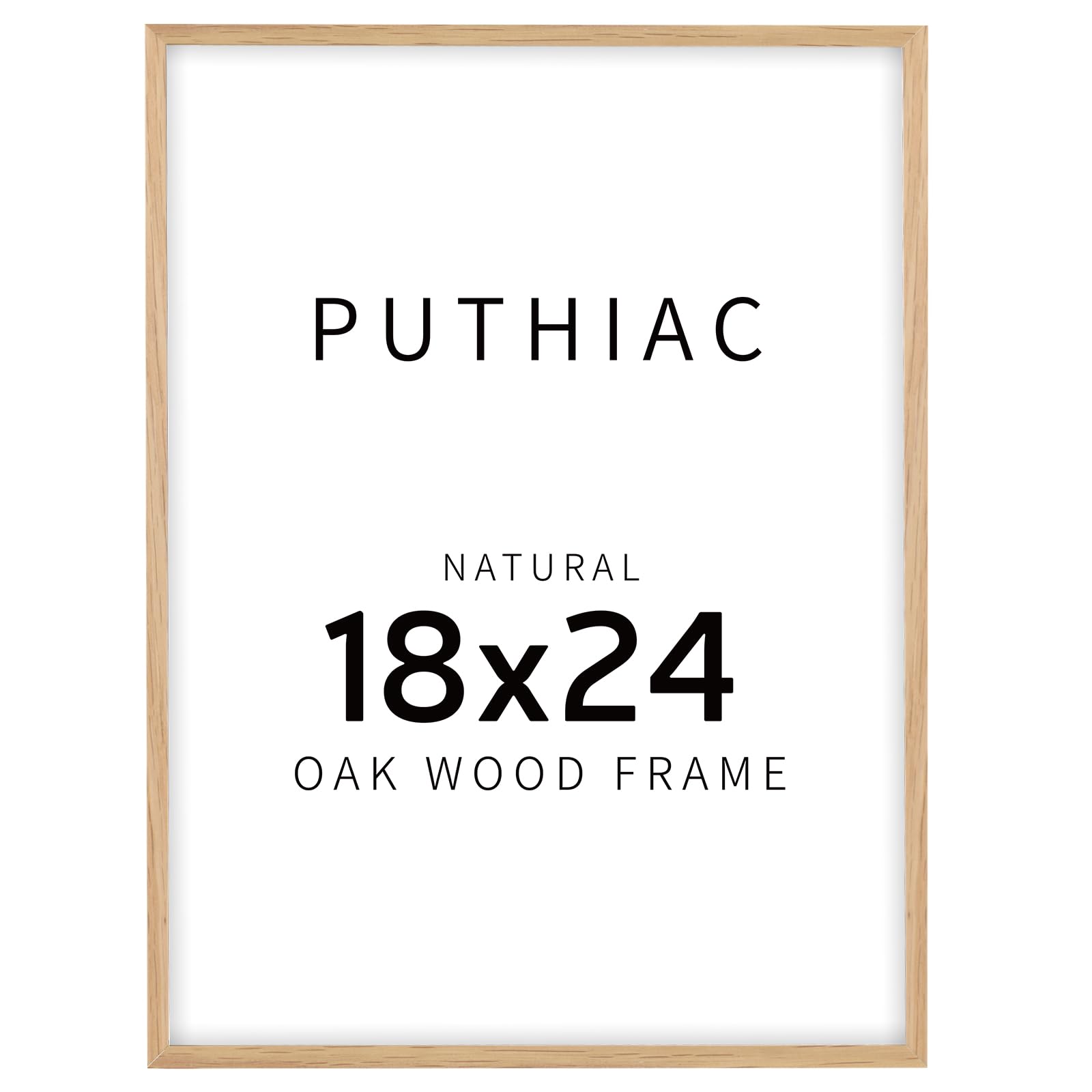Puthiac 18x24 solid oak frame front view for edge-to-edge display.