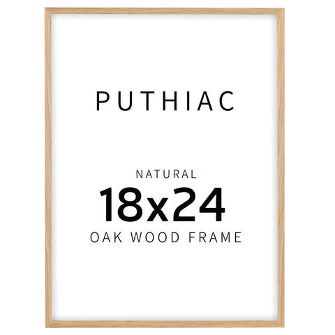 Puthiac 18x24 solid oak frame front view for edge-to-edge display.