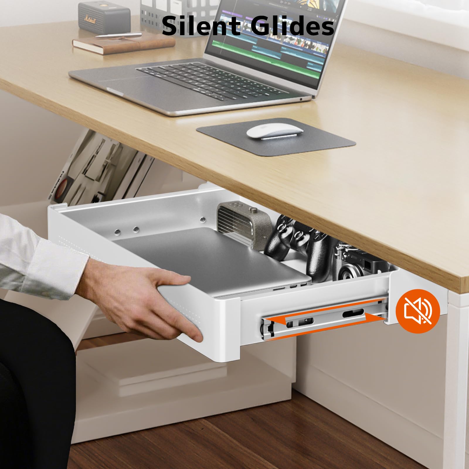 PUTORSEN drawer mounted under desk for clutter-free space