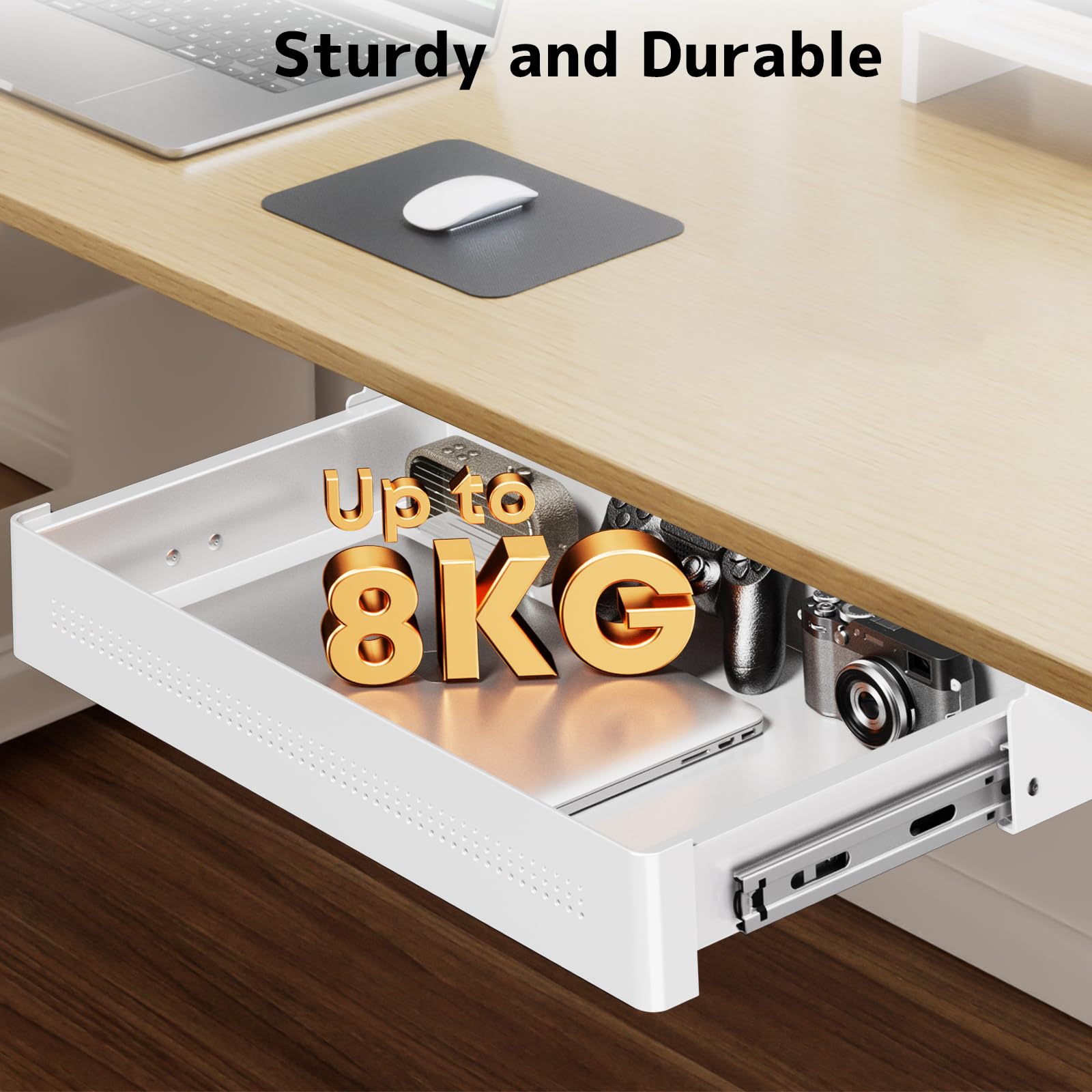 PUTORSEN powder-coated steel drawer construction for durability
