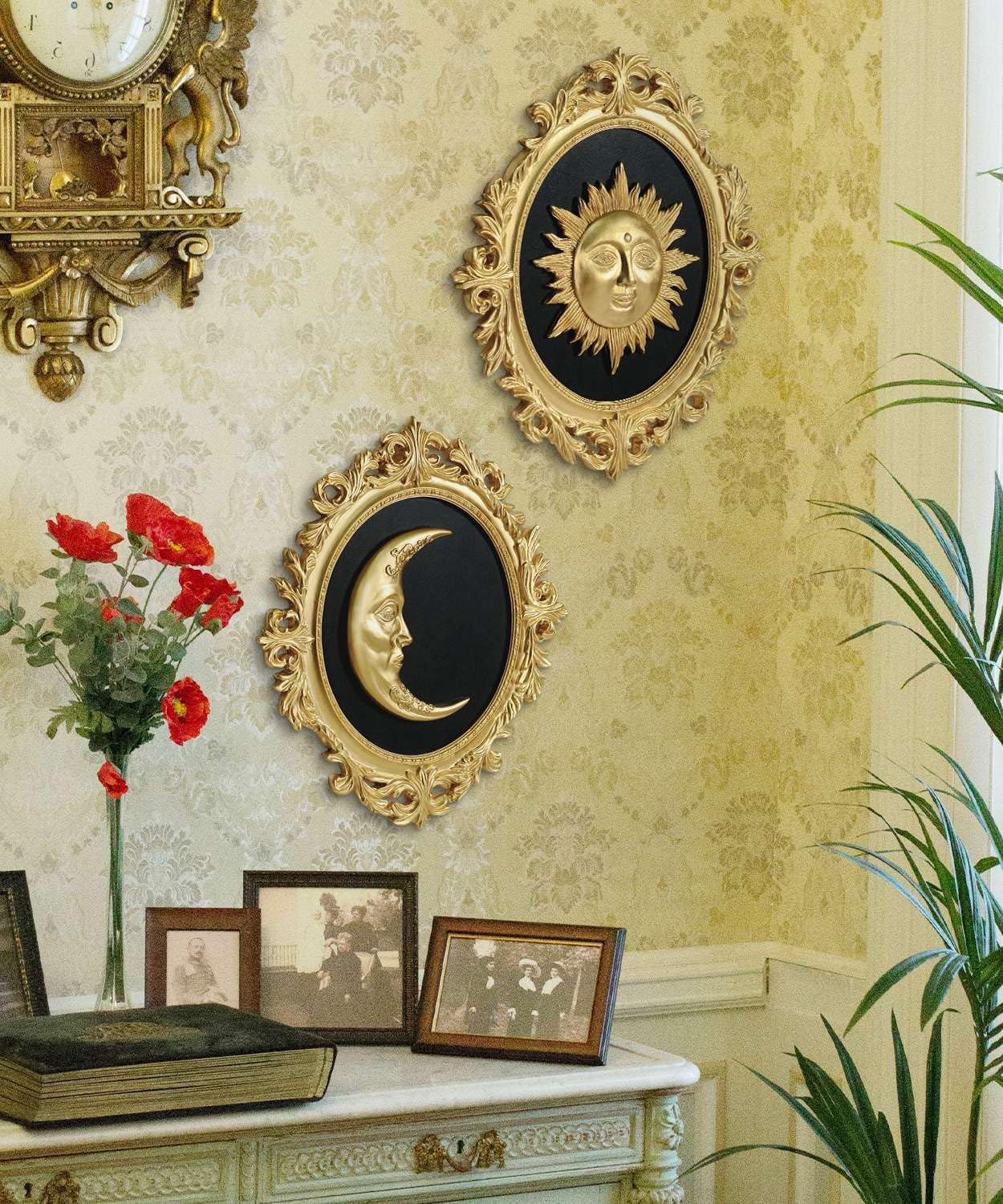 Putuo Decor celestial wall art pairing sun and moon suits gallery walls