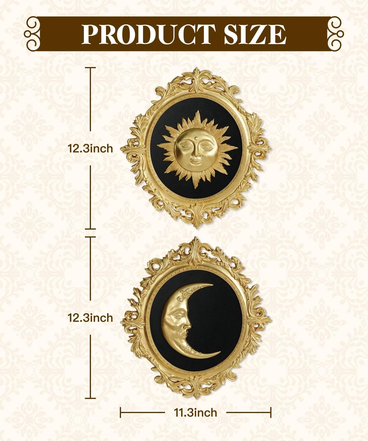 Putuo Decor gold resin sun relief oval enhances elegance with dimensional texture