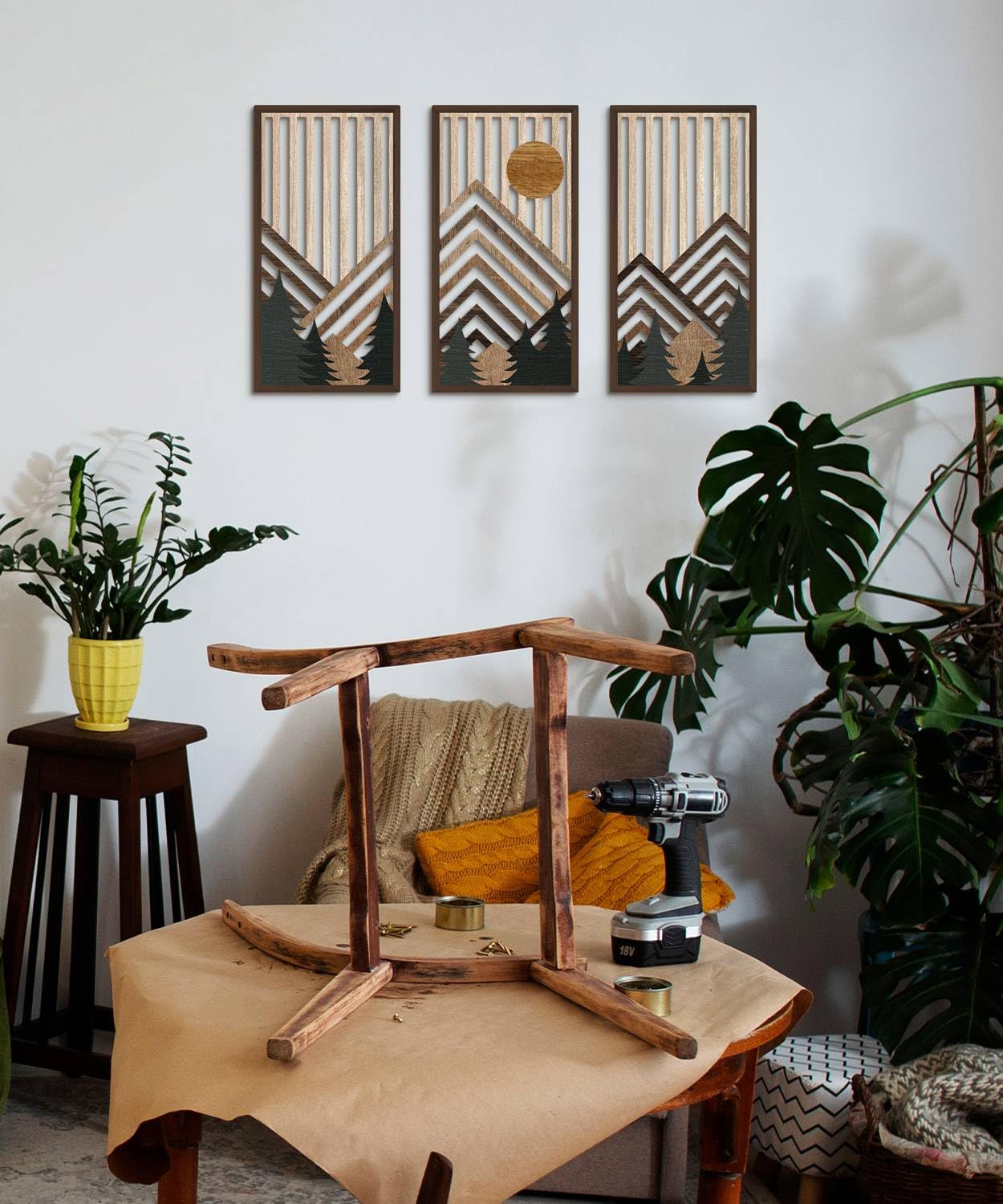 Putuo Decor frames install easily with pre-installed hooks and pads.
