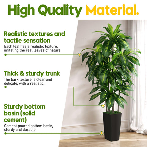 PUUKU 5ft artificial dracaena tree bark texture for authentic interiors