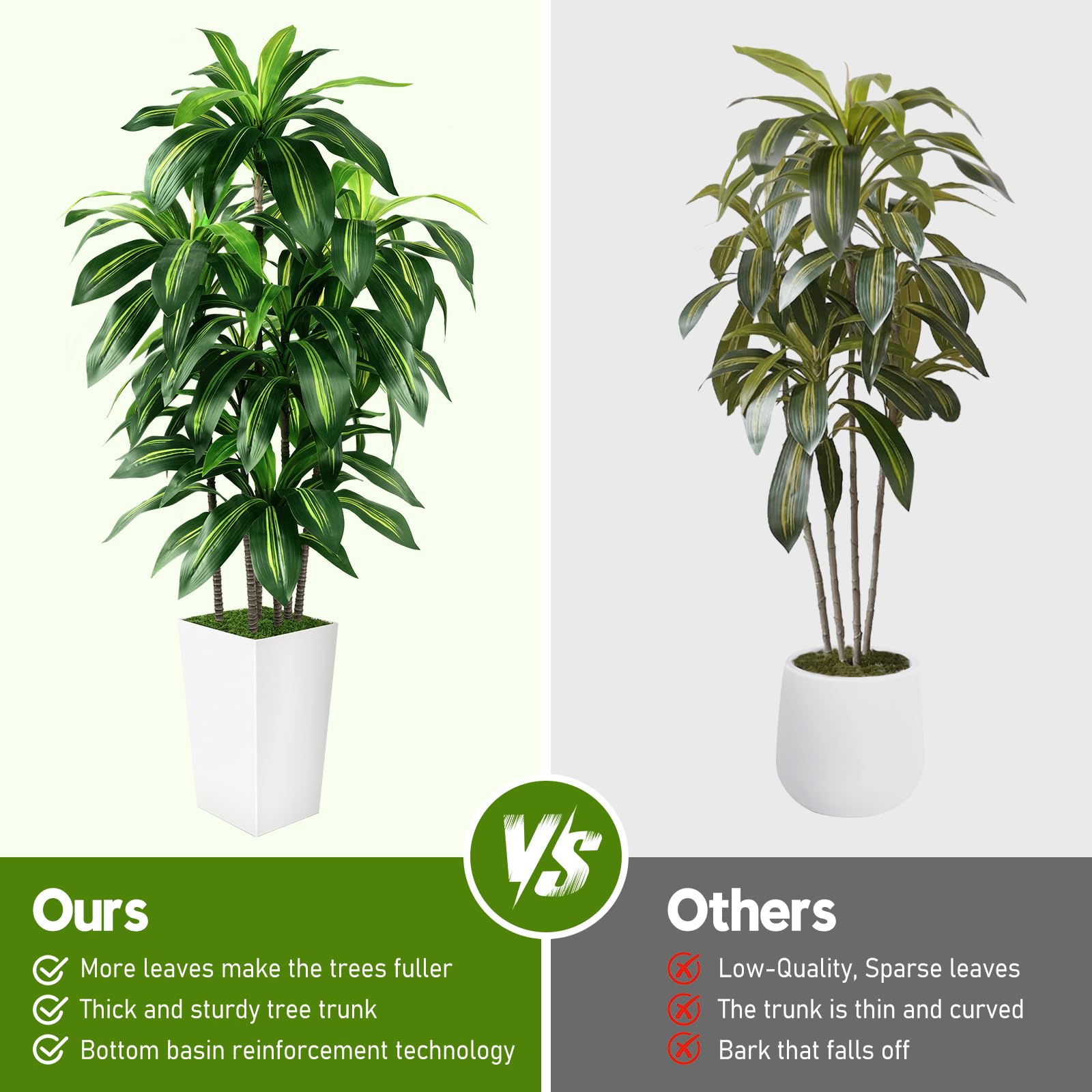 PUUKU dracaena faux tree with lush leaves for year-round greenery.