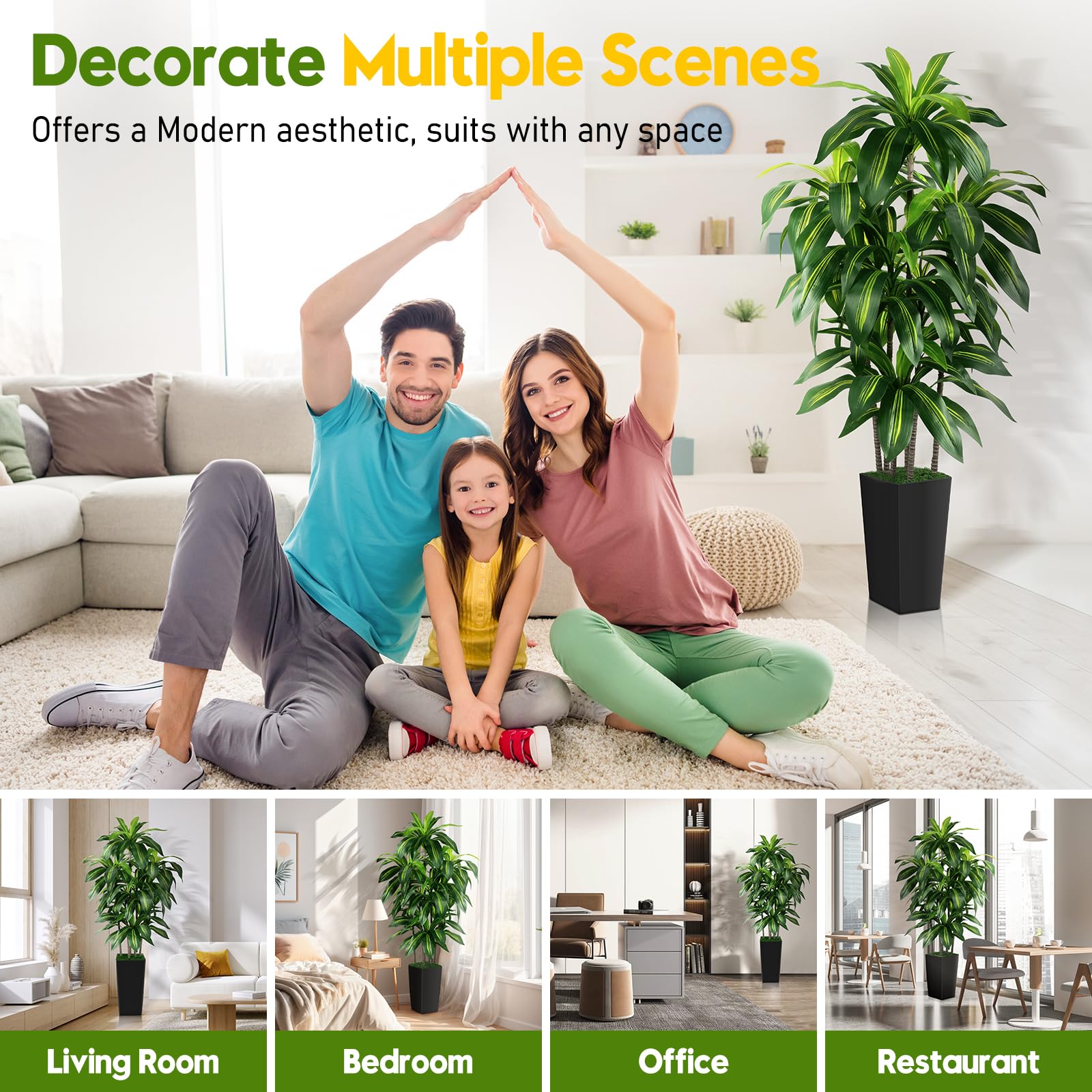 PUUKU odor free artificial plant keeps indoor air fresh