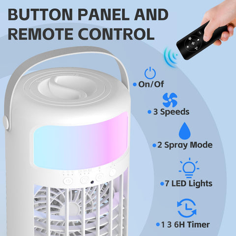 PUUXUMIC portable ac with 3-speed fan modes for customized room cooling.
