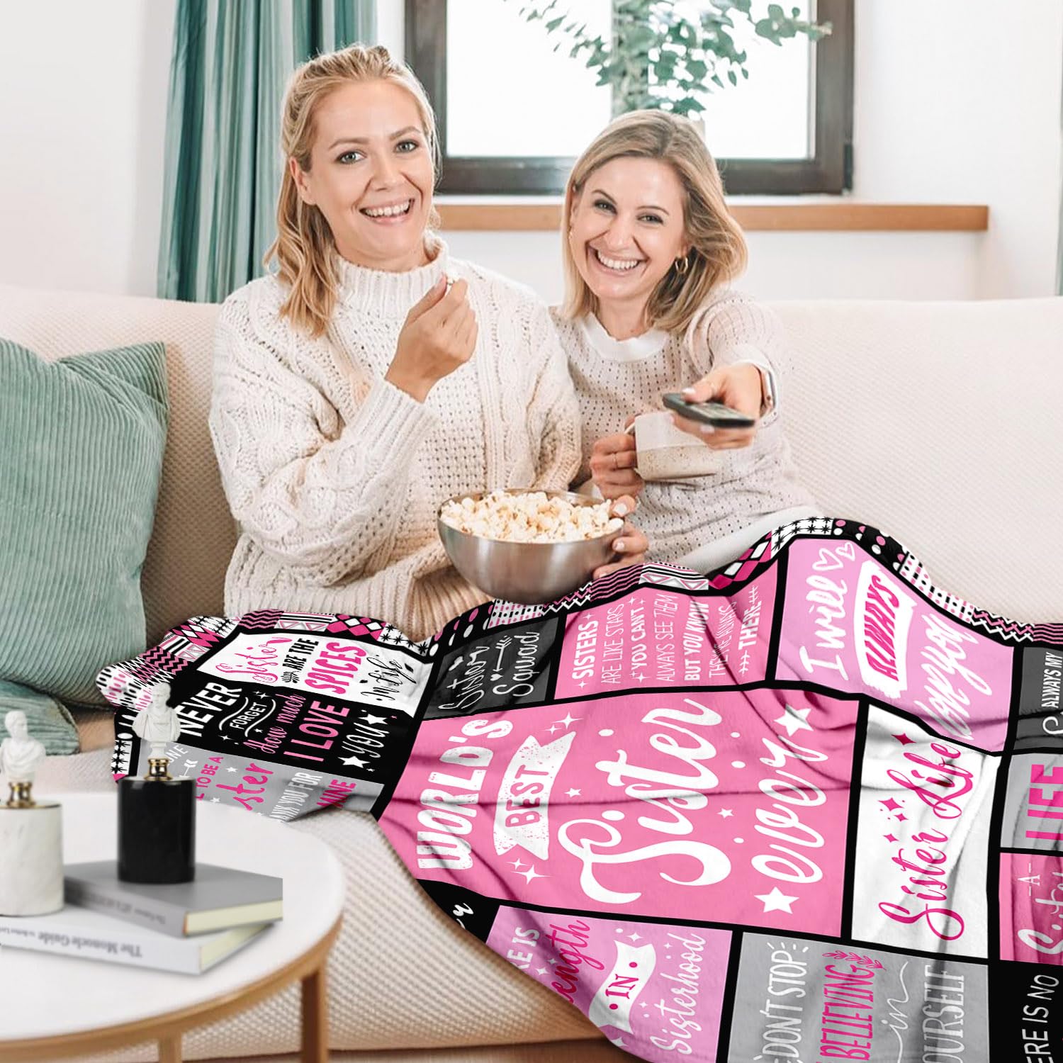 PVDSAVE Christmas sister gift blanket adds festive warmth to living space.