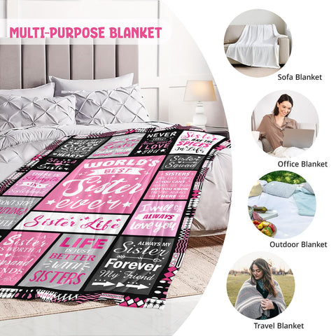 PVDSAVE Valentine’s Day sister gift blanket for cozy evenings.