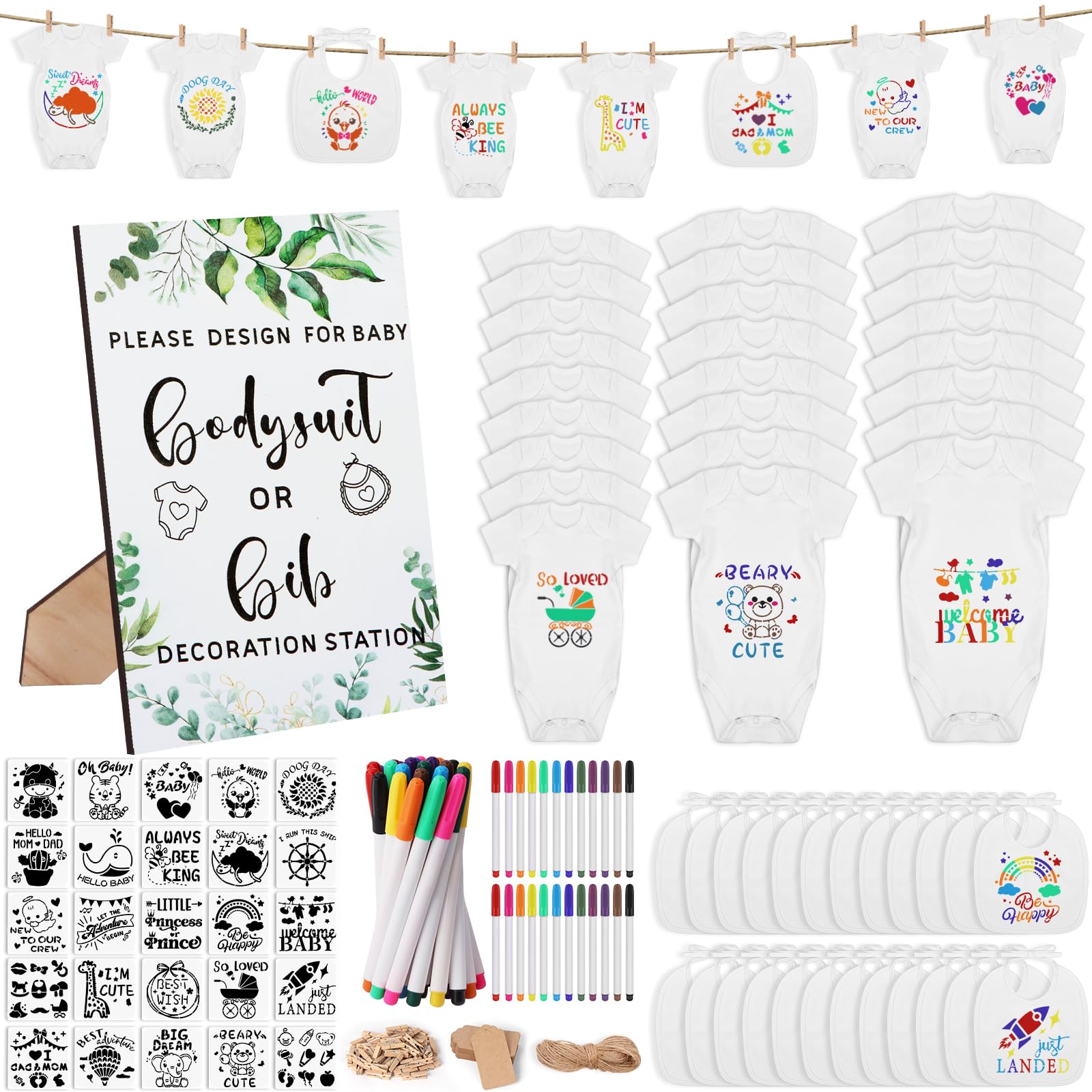 Pydeeirom baby shower game sign decor boosts guest participation.
