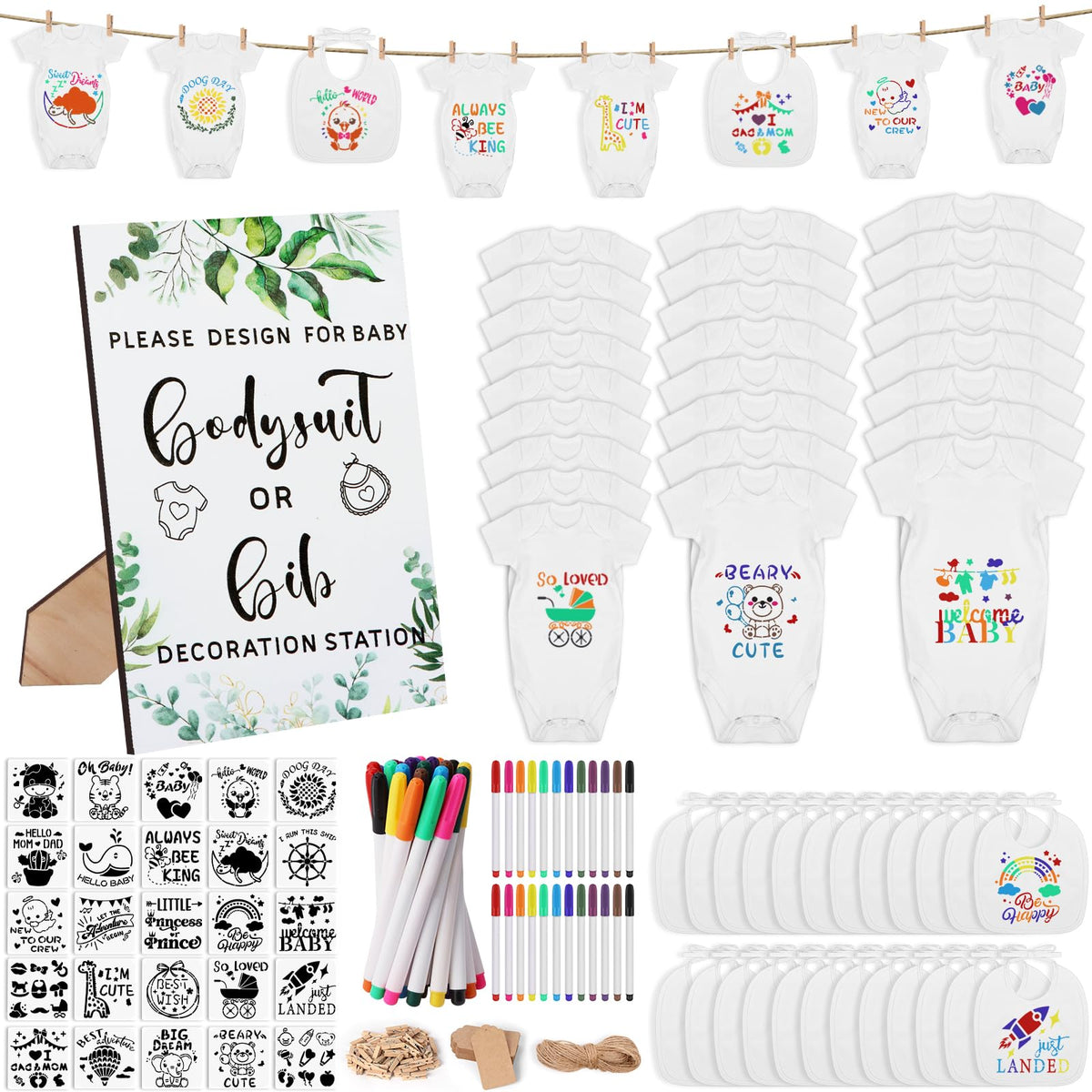 Pydeeirom baby shower game sign decor boosts guest participation.