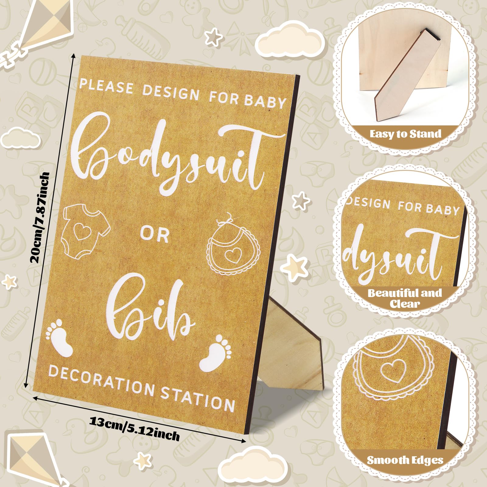 Pydeeirom white bodysuits in three sizes ideal for DIY decorating.