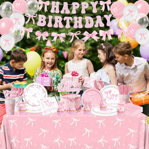 Pymurod pink bow napkins offer soft absorption for tidy celebrations.