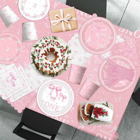 Pymurod 7-inch pink bow dessert plate for treats