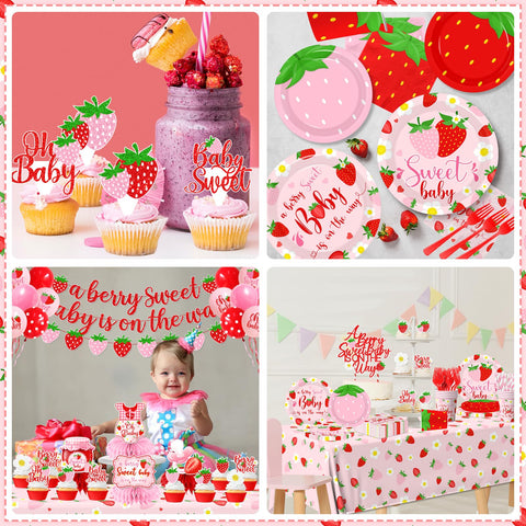 Pymurod strawberry balloons add color and a festive atmosphere for photos.