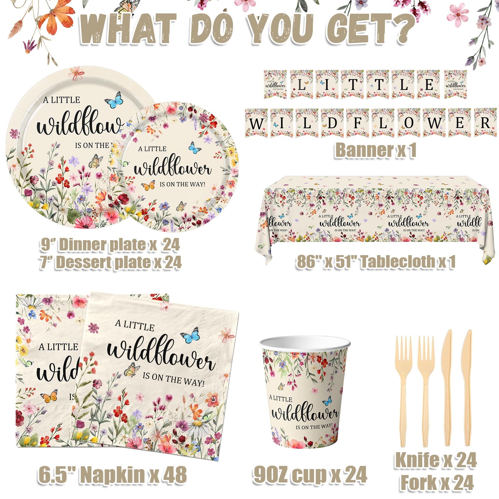 Pymurod wildflower 7-inch plates ideal for desserts
