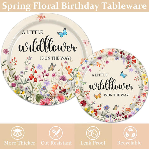 Pymurod wildflower 9-inch plates sturdy for meals