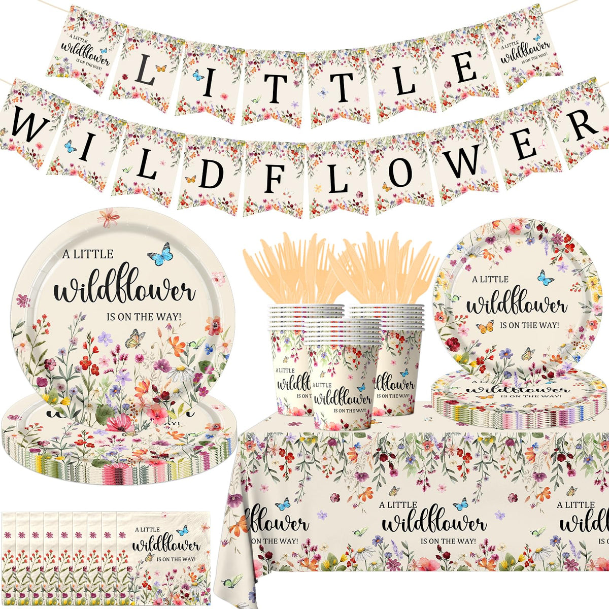 Pymurod wildflower banner brightens baby shower decor